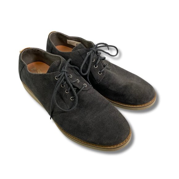 TOMS Men’s Preston Dress Shoes Micro Corduroy Black Lace Up Size 12 GUC - Picture 2 of 8